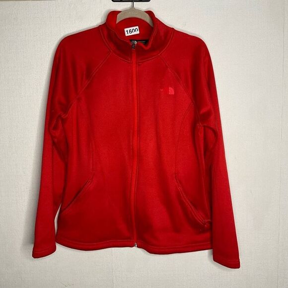 Vintage The North Face Womens Large Fleece Full Zip Jacket High Neck‎ Red Y2K - Picture 6 of 10
